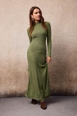 Slowlove Marl knit dress Green