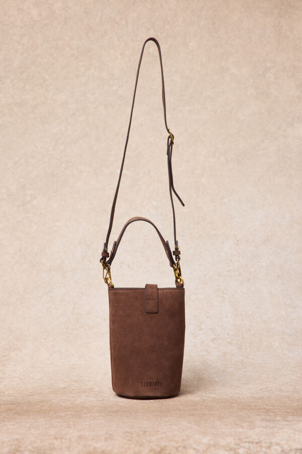 Slowlove Bolso piel saco Marr&oacute;n oscuro