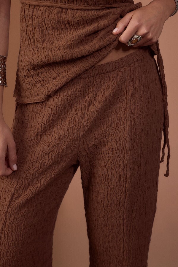 Slowlove Pantal&oacute;n campana de punto Castanho