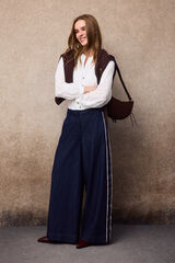 Slowlove Jeans com fita lateral Azul