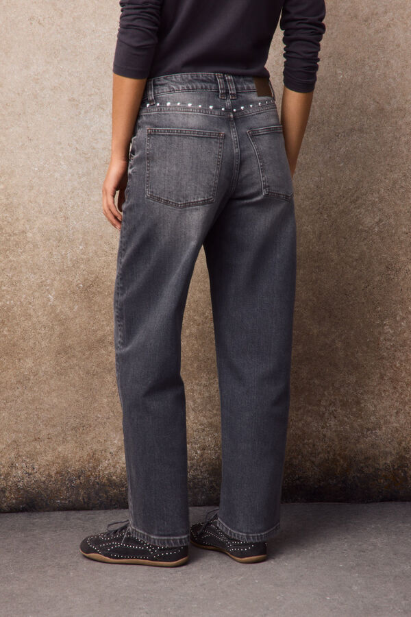 Slowlove Jeans Tachas Gris oscuro