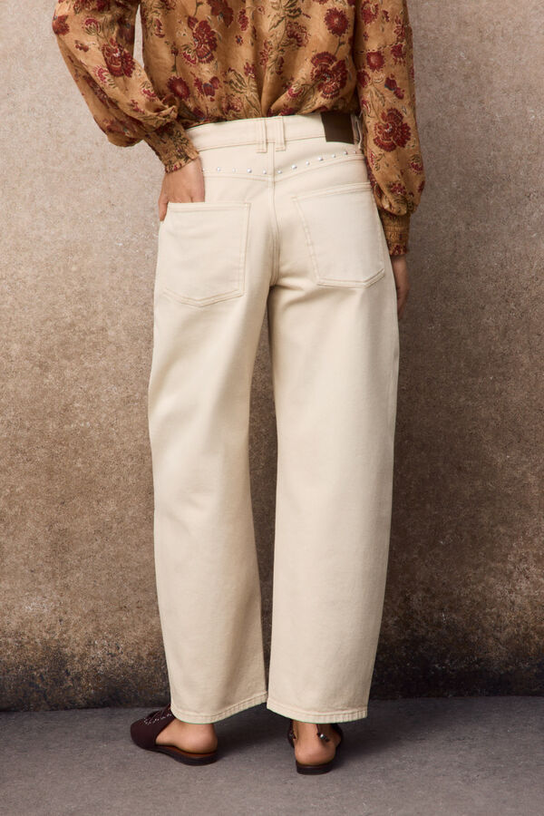 Slowlove Jeans Tachas Marfil