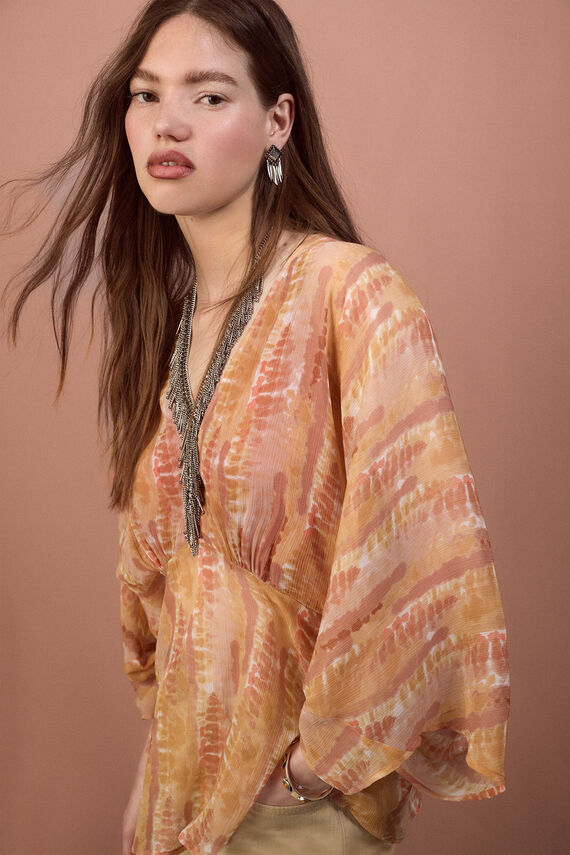 Blusa fluida estampada
