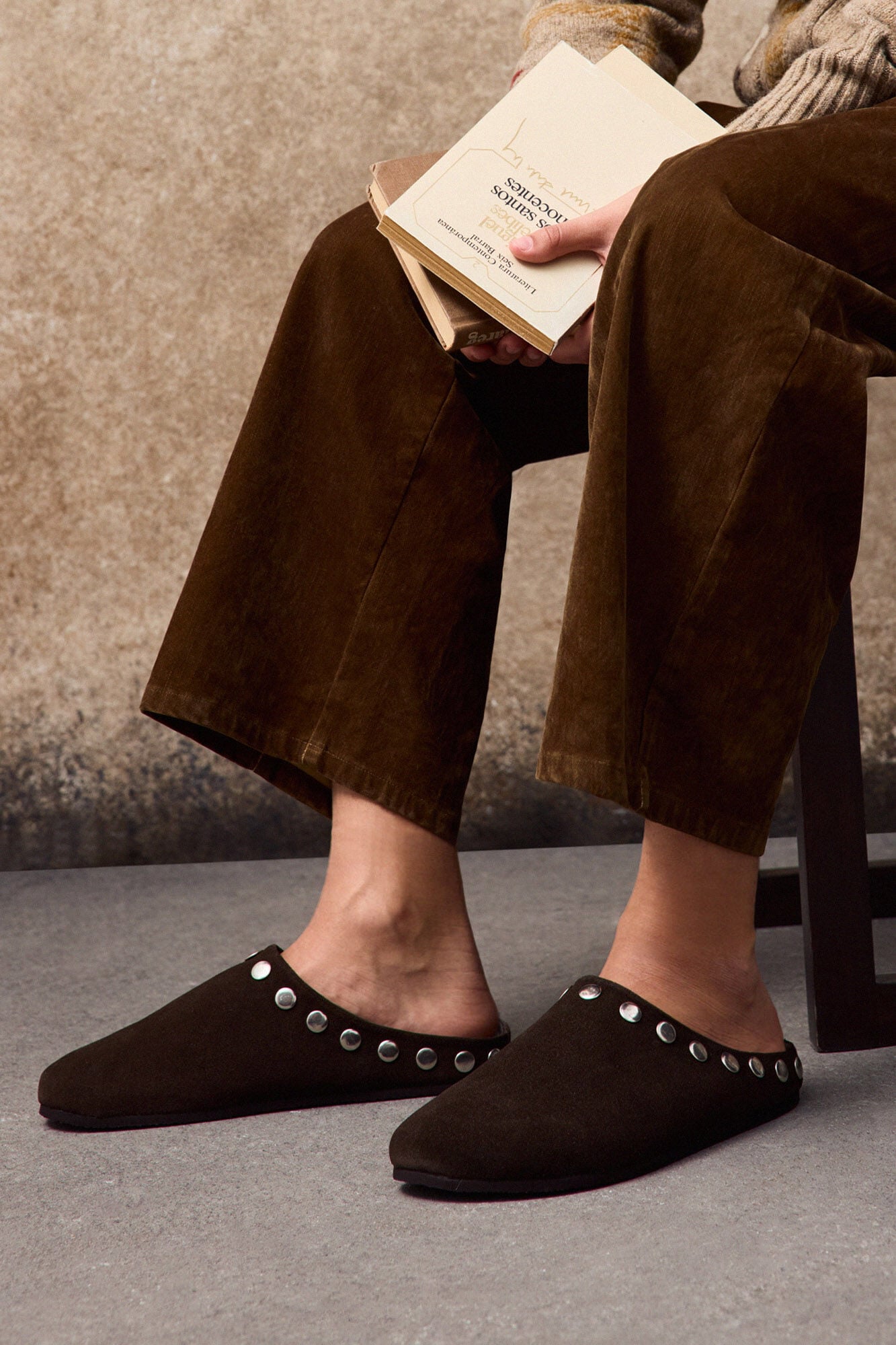Slowlove Leather studded mule