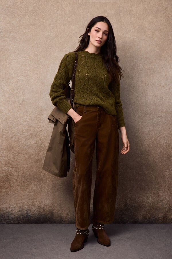 Slowlove Openwork knit jumper Kaki