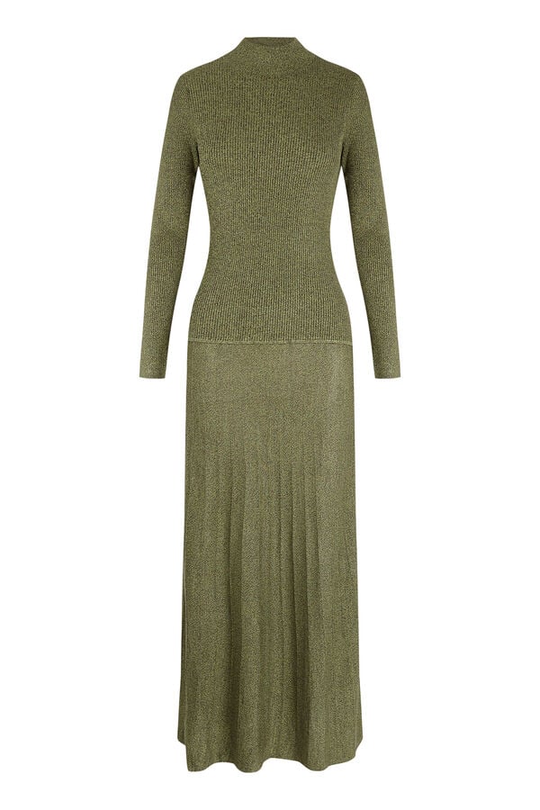 Slowlove Marl knit dress Green