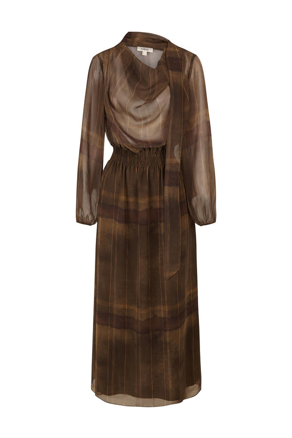 Slowlove Draped long dress Printed green