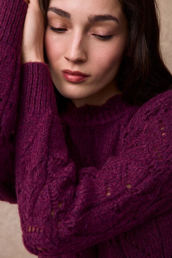 Slowlove Openwork knit jumper Lilac