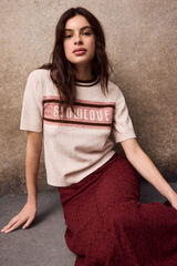 Slowlove Camisola com logo SLOWLOVE Ecru