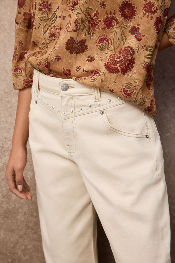 Slowlove Jeans Tachas Marfil