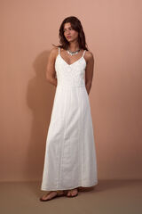 Slowlove Vestido bordado Ecru