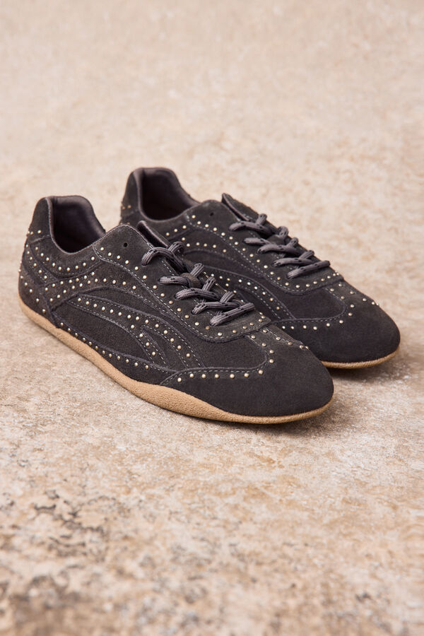 Slowlove Leather studded sneaker Grey