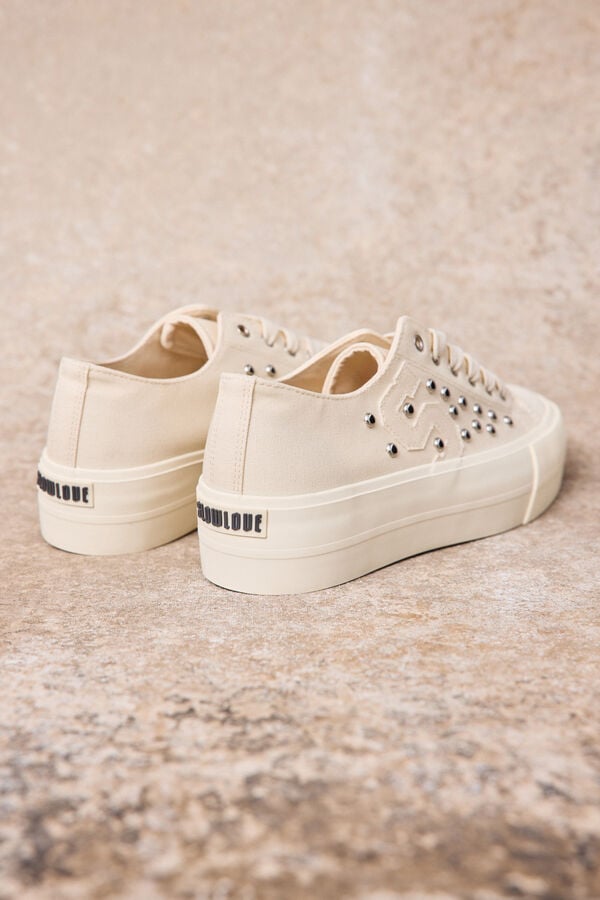 Slowlove Zapatilla sneaker cuadros Marfil