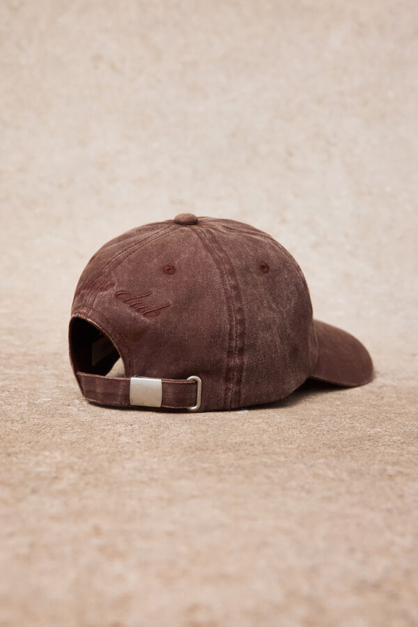 Slowlove Embroidered washed cap Maroon