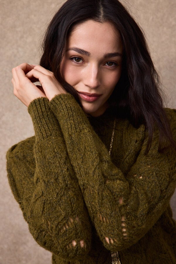 Slowlove Openwork knit jumper Kaki