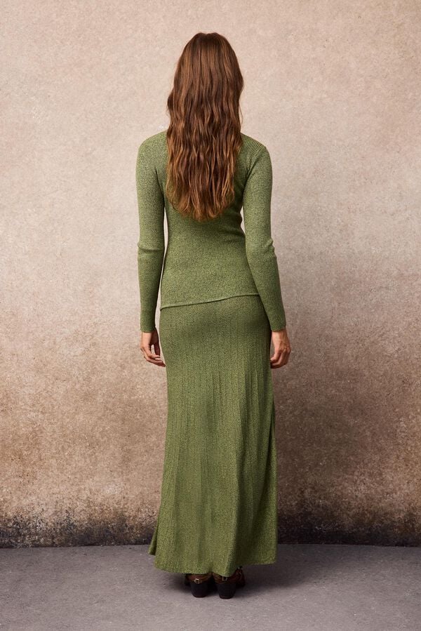 Slowlove Marl knit dress Green