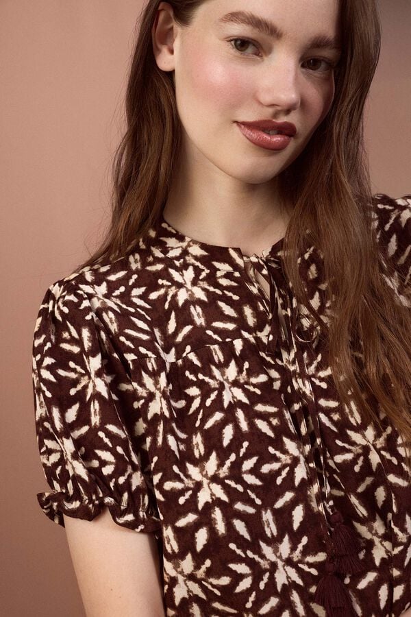 Slowlove Blusa estampada Kaki