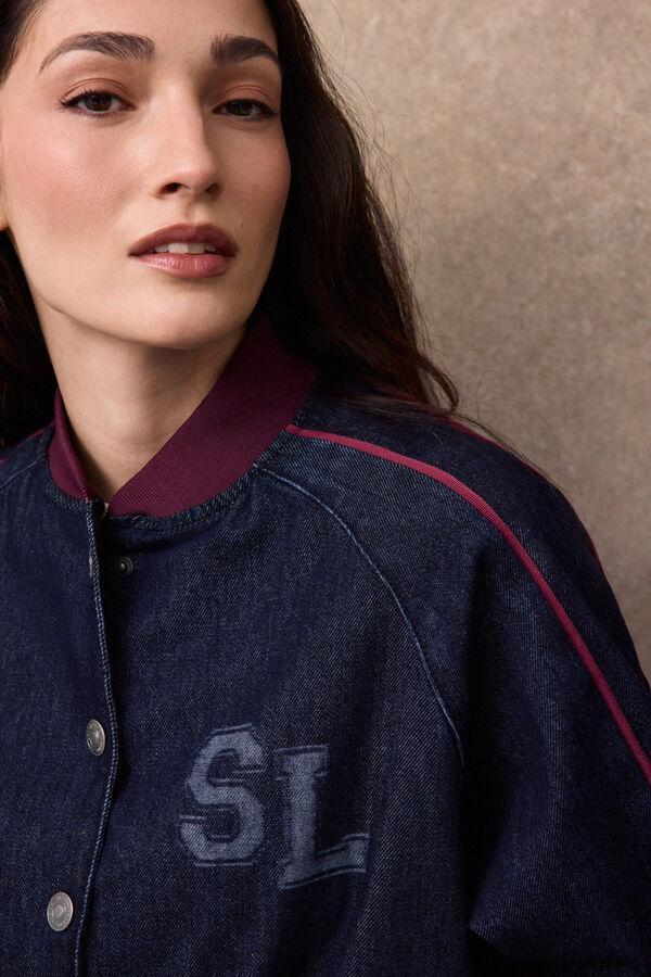 Slowlove Denim bomber jacket Blue