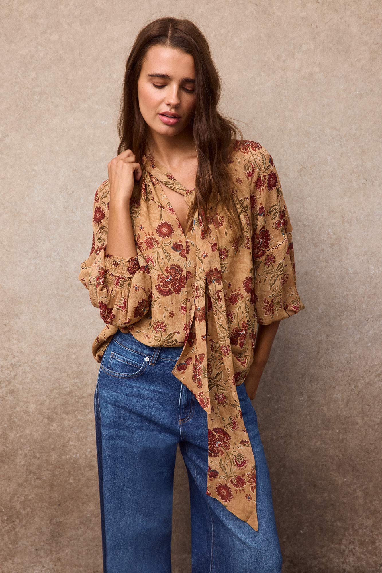 Slowlove Blusa estampada fluida