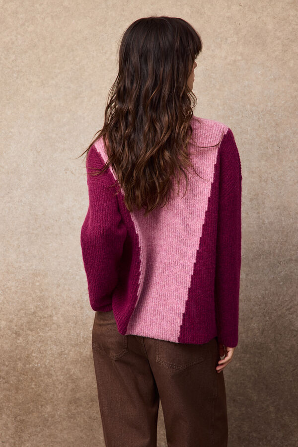 Slowlove Intarsia block jumper Purple