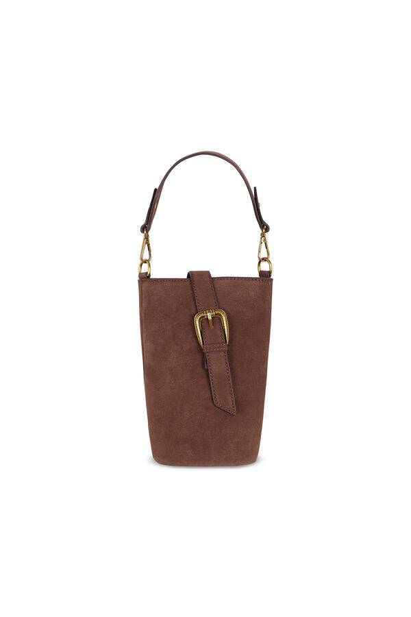 Slowlove Bolso piel saco Marr&oacute;n oscuro