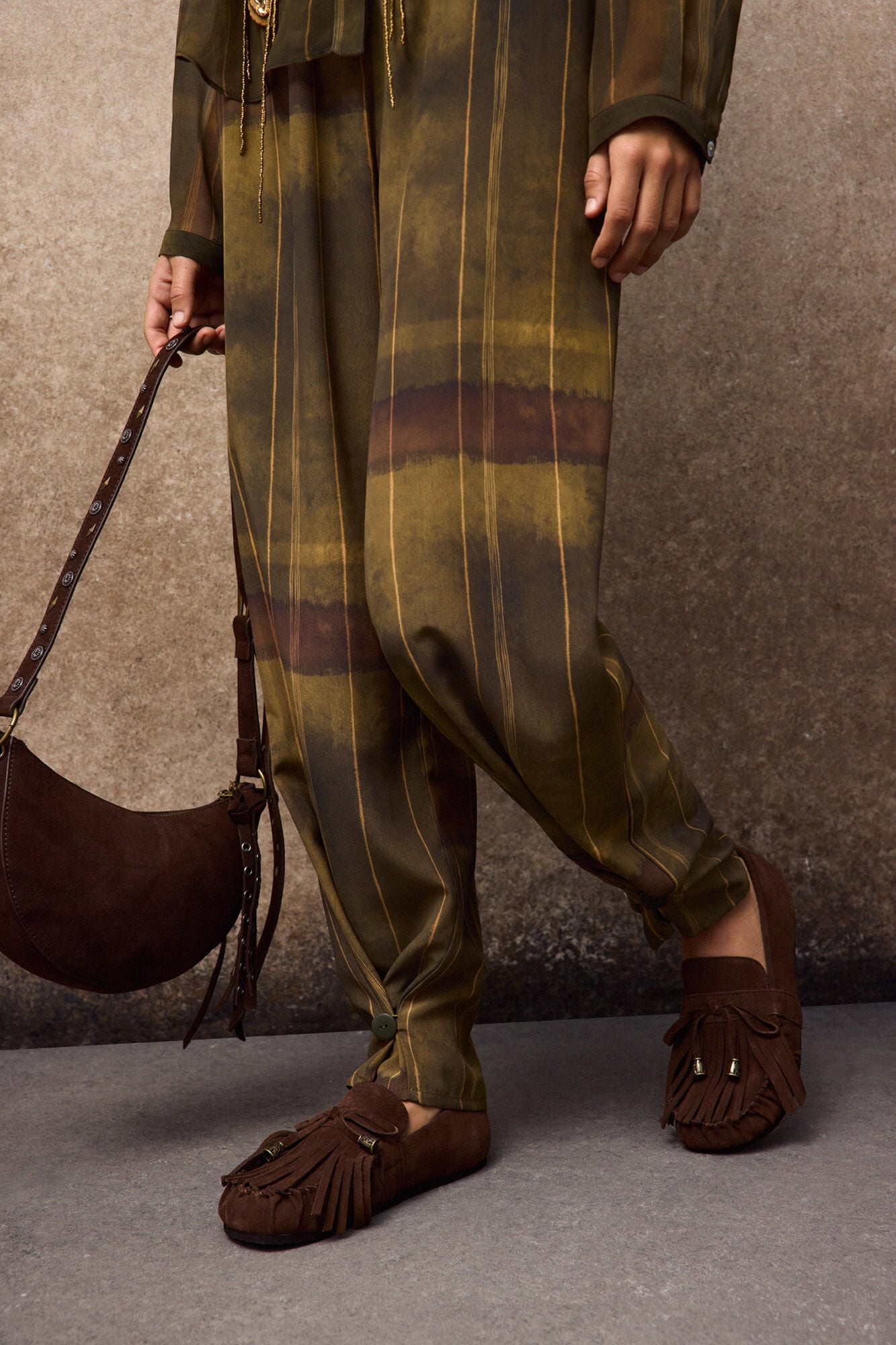 Slowlove Leather fringed loafers