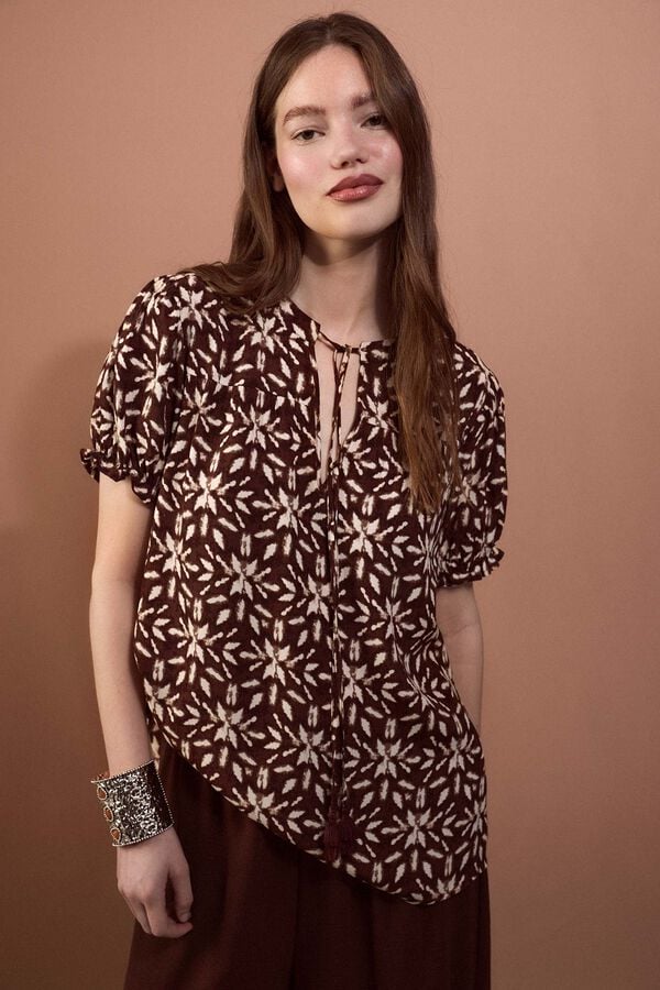 Slowlove Blusa estampada Kaki