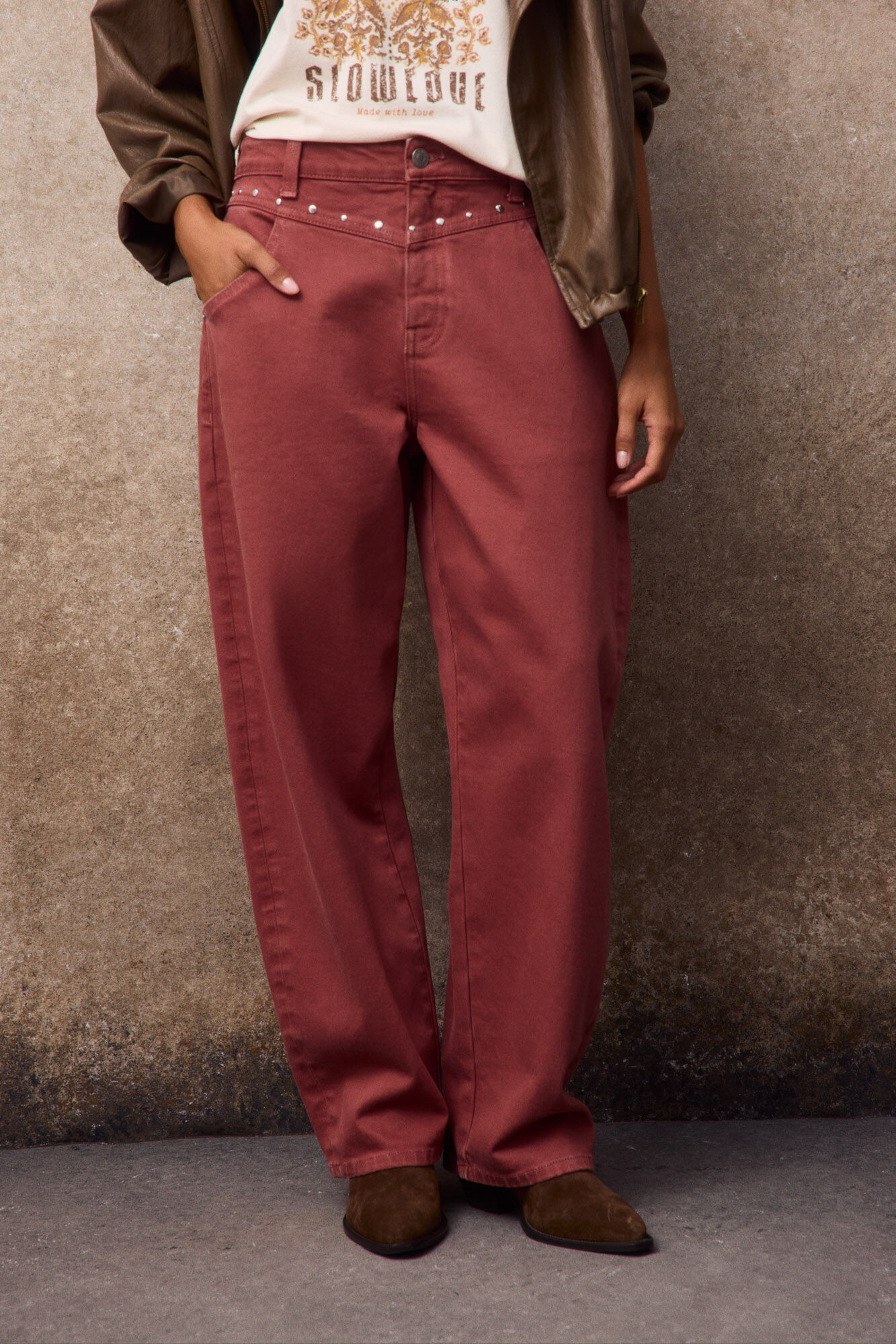 Slowlove Jeans com tachas