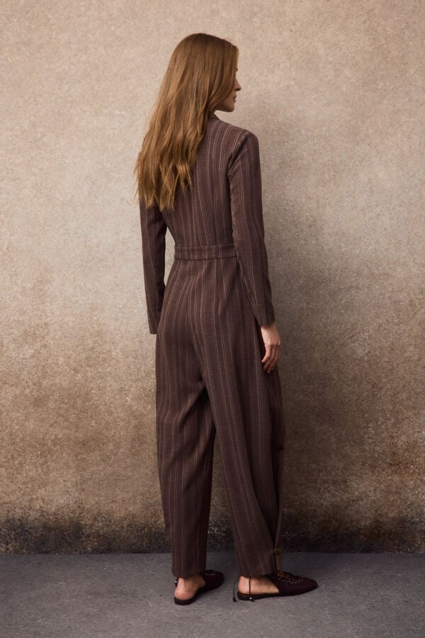 Slowlove Pinstripe jumpsuit Dark brown