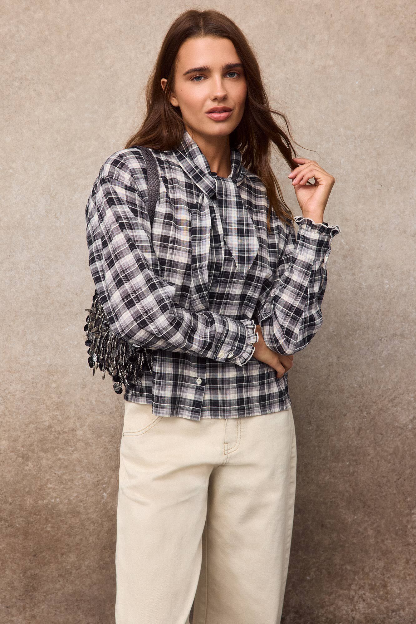 Slowlove Blusa cuadros
