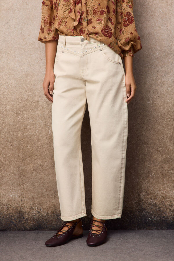Slowlove Jeans Tachas Marfil