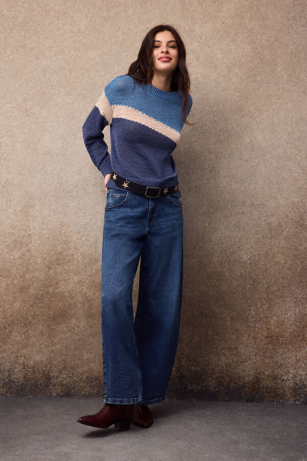 Slowlove Colour block jumper Blue