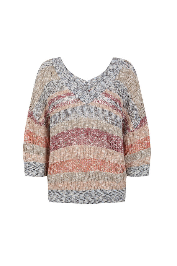 Slowlove Camisola decote em V multicolor Laranja