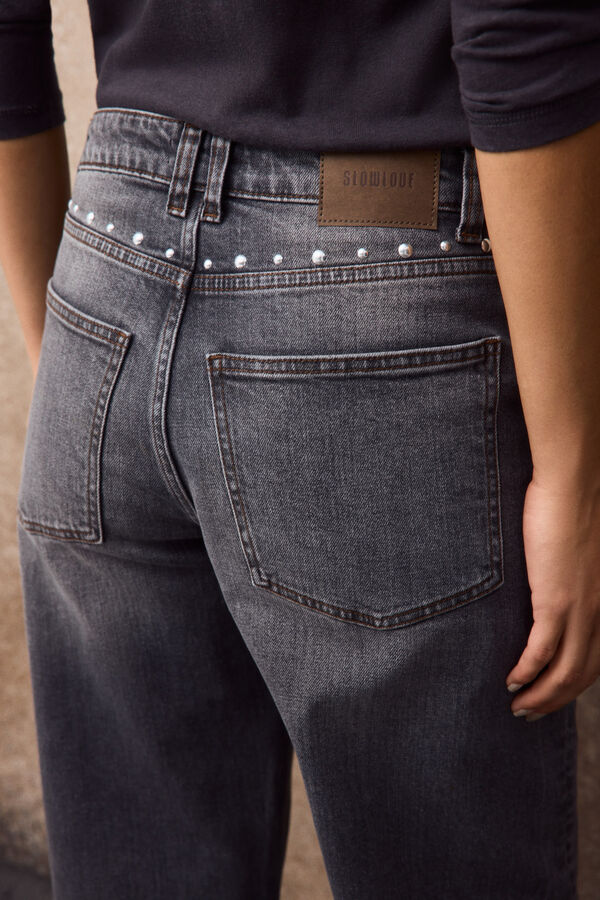 Slowlove Jeans Tachas Gris oscuro