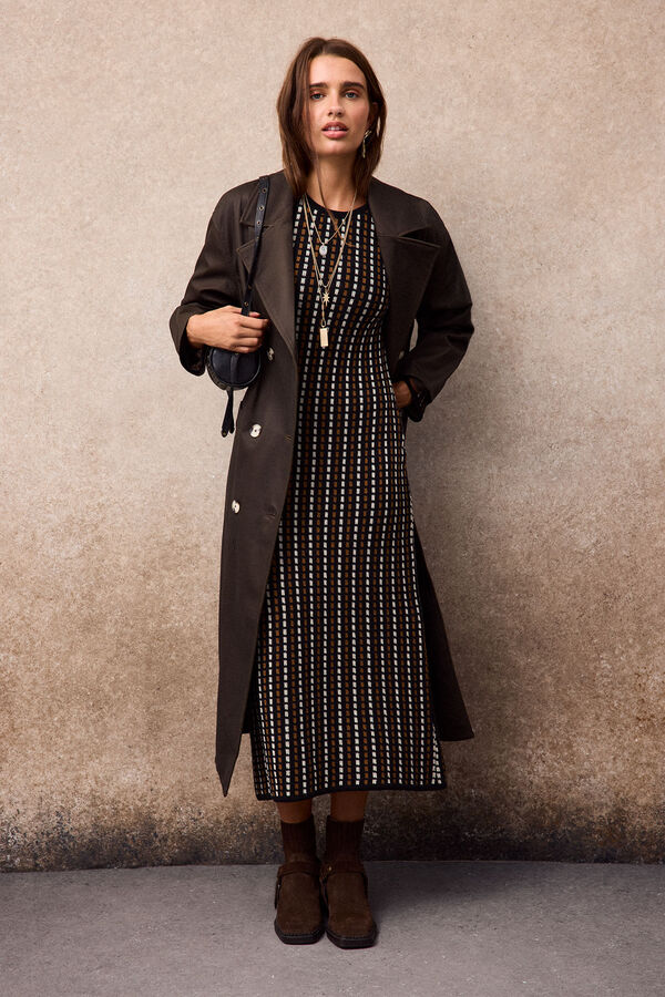 Slowlove Vestido largo punto Negro
