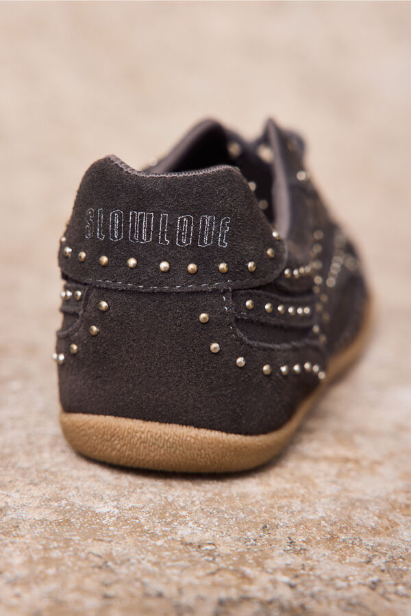 Slowlove Leather studded sneaker Grey