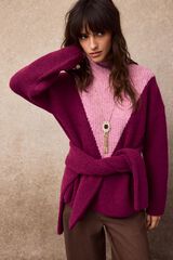 Slowlove Intarsia block jumper Purple