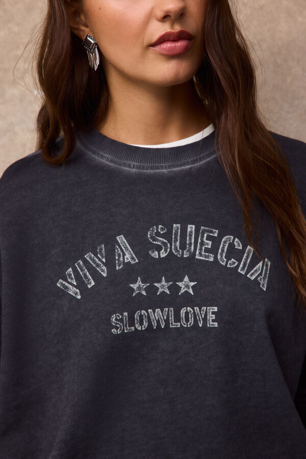 Slowlove Sweatshirt Viva Suecia Cinzento