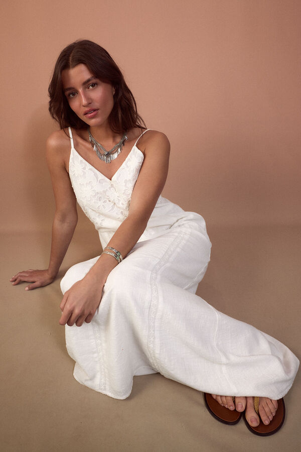 Slowlove Vestido bordado Ecru