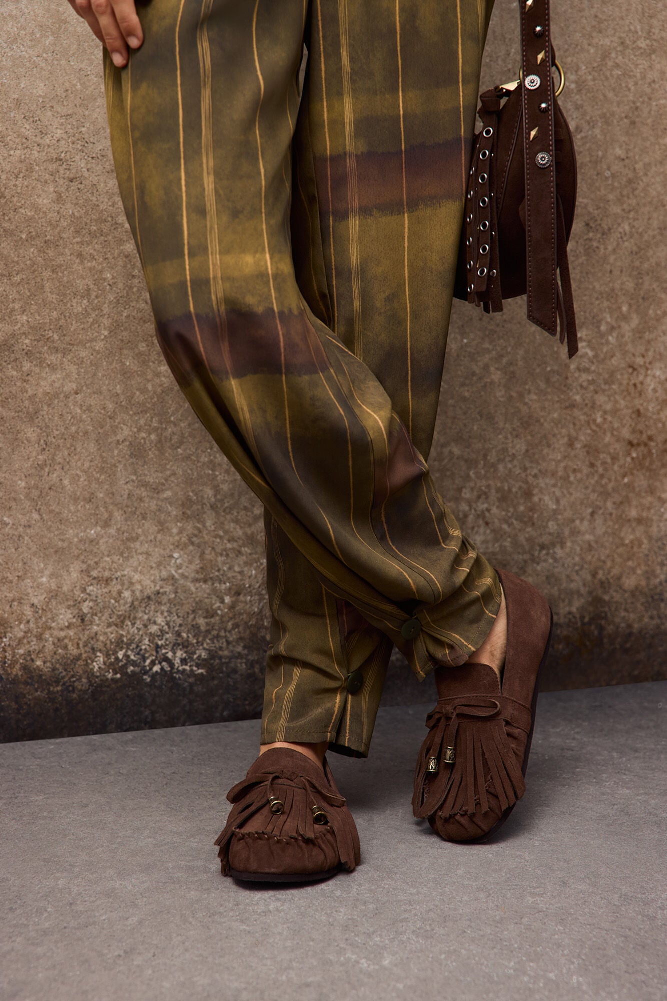 Slowlove Leather fringed loafers