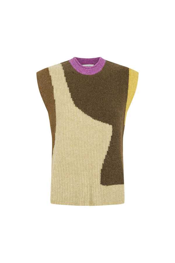 Slowlove Colete intarsia de blocos Verde