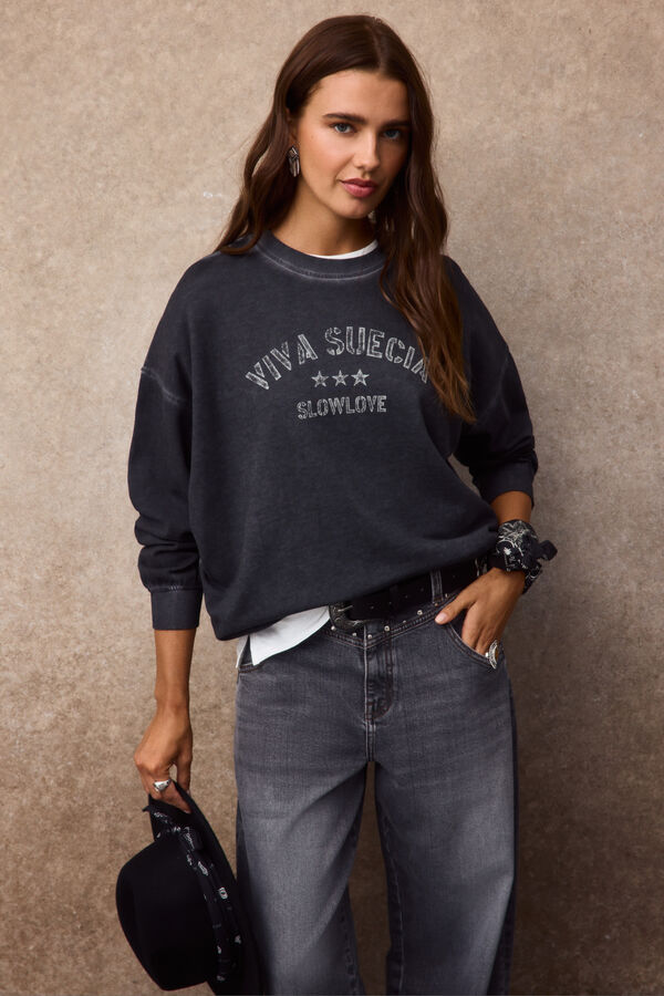 Slowlove Sweatshirt Viva Suecia Cinzento
