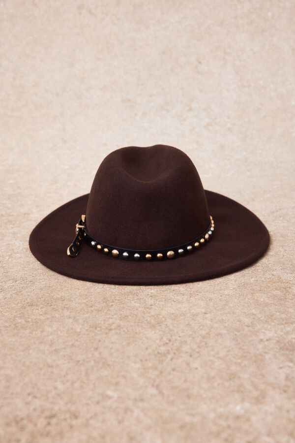Slowlove Studded hat Dark brown