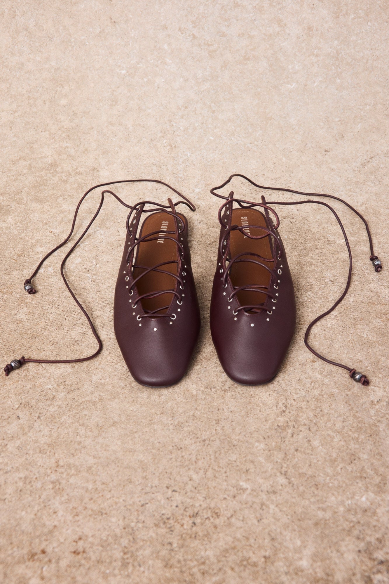 Slowlove Bailarina piel cordones