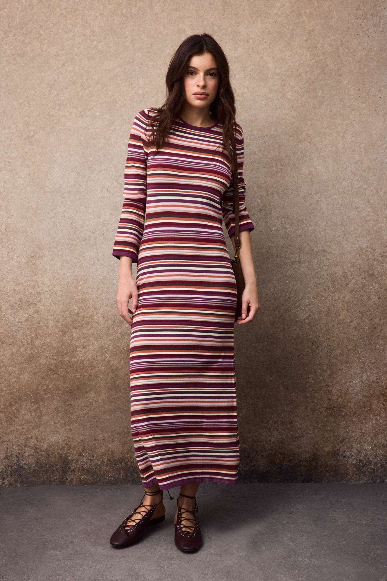 Slowlove Vestido punto rayas