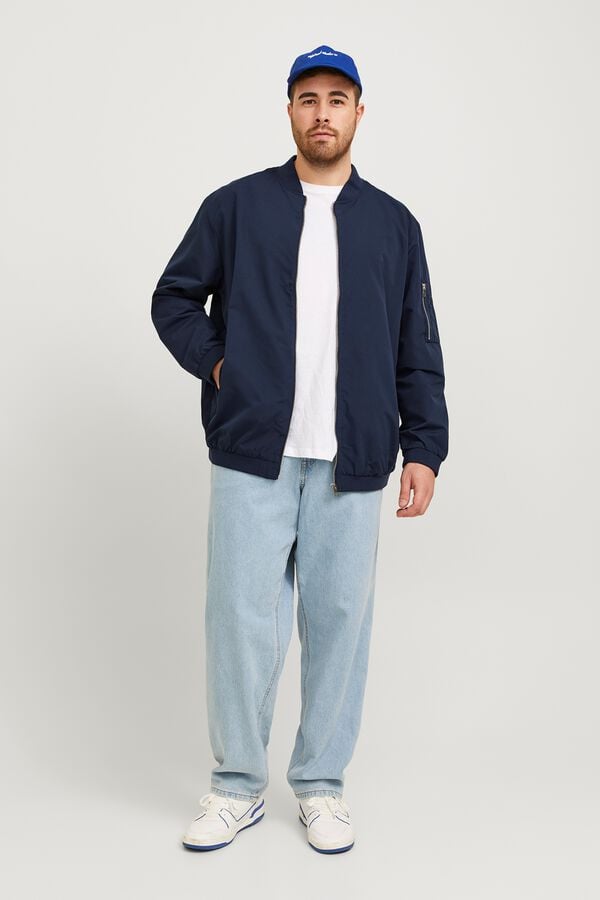 Jack & Jones PLUS Blus&atilde;o bomber azul