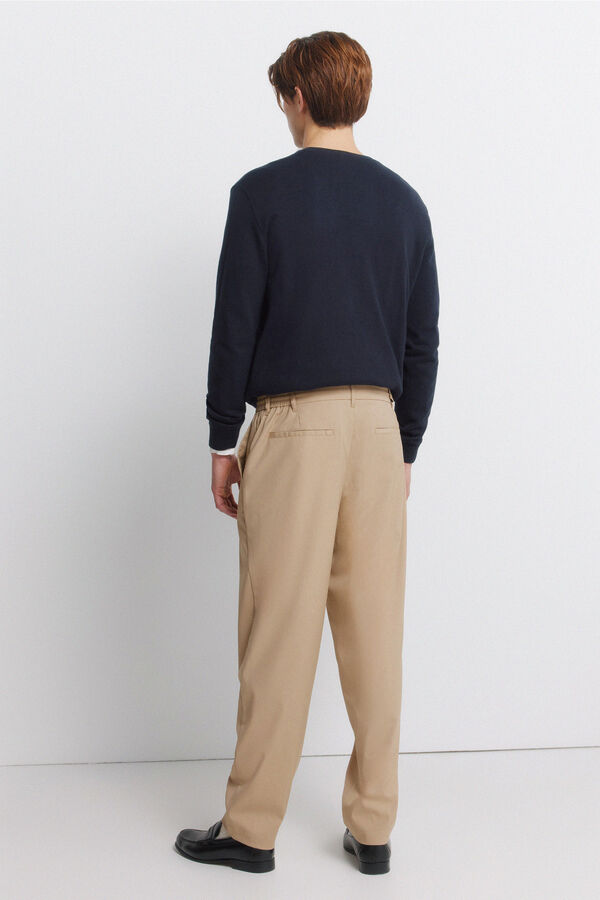 Springfield Cal&ccedil;as retas relaxed fit bege