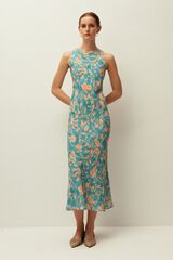 Systemaction Vestido comprido de al&ccedil;as estampado