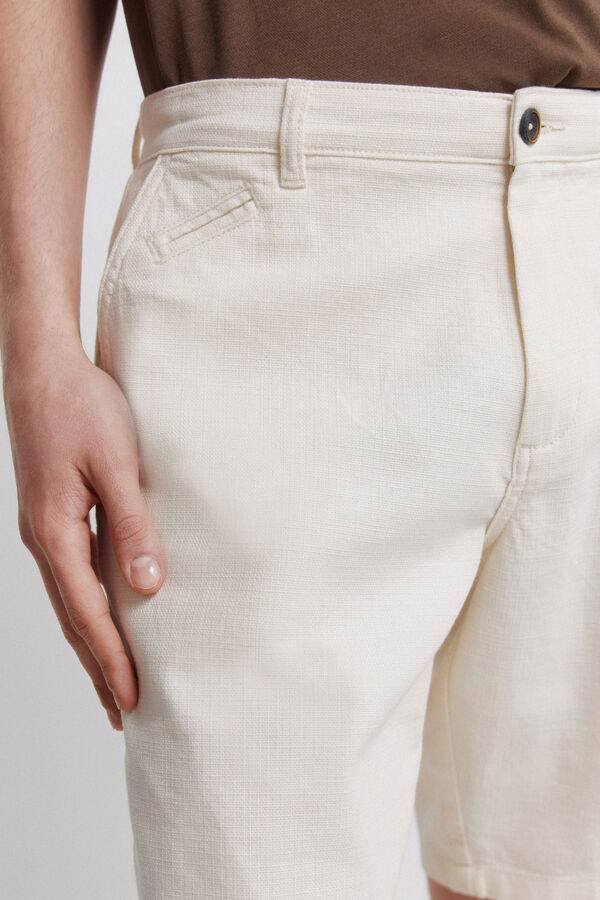 Springfield Bermudas em algod&atilde;o comfort fit branco