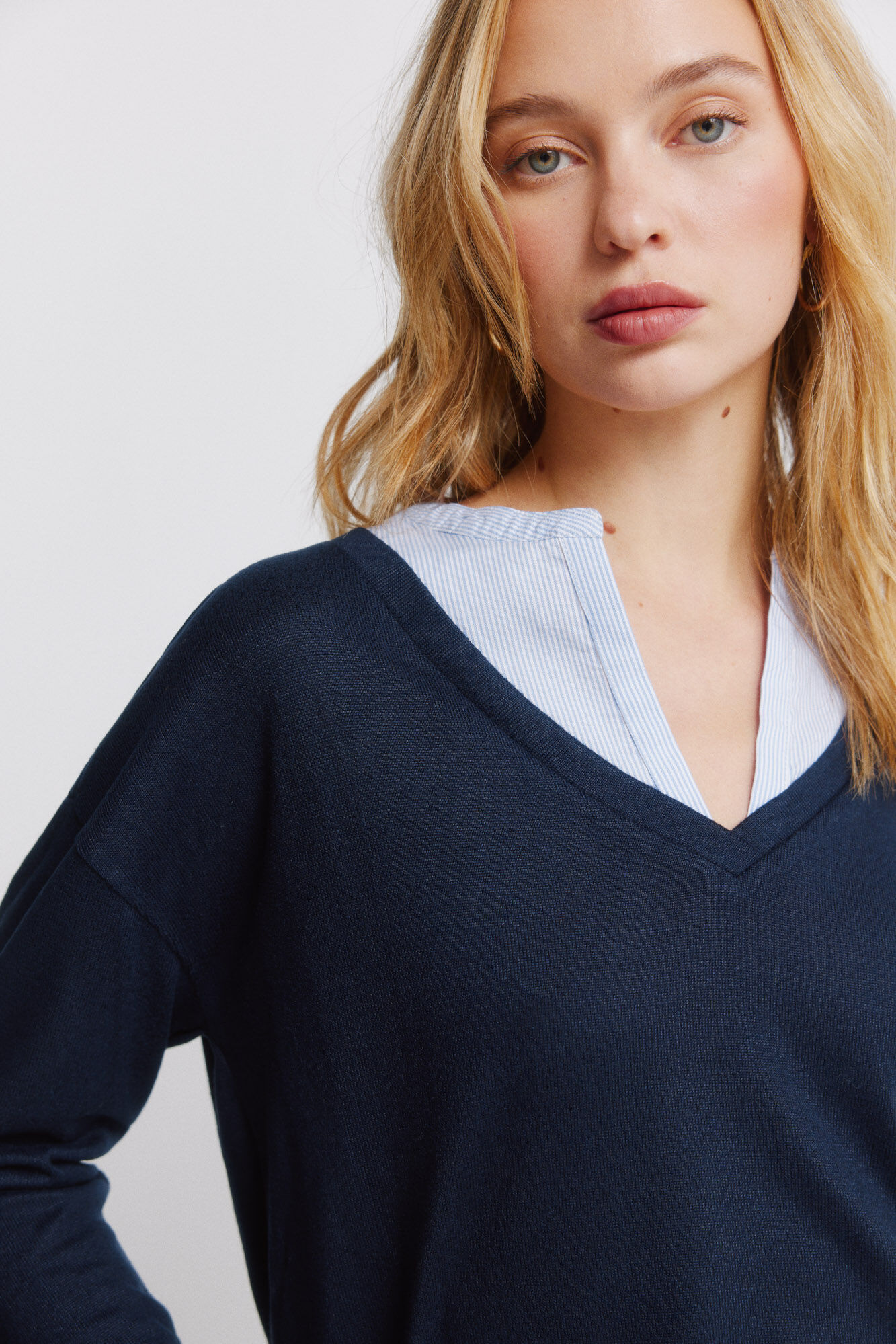 Springfield T-shirt de manga comprida com decote em V